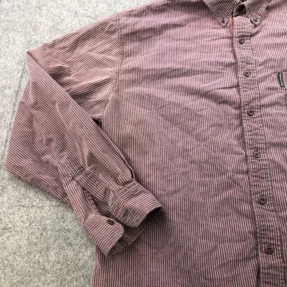 Vintage Abercrombie Fitch Shirt Men XL Red Check Long Sleeve Button Up - Picture 4 of 11
